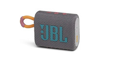 JBL Go 3 Portable Waterproof Speaker with JBL Pro Sound, Powerful Audio, Punchy Bass, Ultra-Compact Size, Dustproof, Wireless Bluetooth Streaming, 5 Hours of Playtime - Grey, JBLGO3GRY