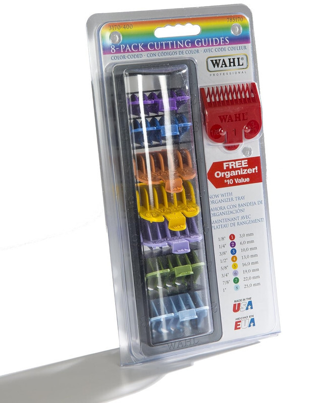 Wahl Professional 8 Color Coded Cutting Guides with Organizer 3170-400 , Great for Professional Stylists and Barbers