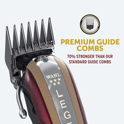 WAHL 5 Star Cordless Legend, Professional Hair Clippers, Pro Haircutting Kit, Adjustable Taper Lever, Crunch Blade, Wedge Blades, Cordless, Barbers Supplies, Red
