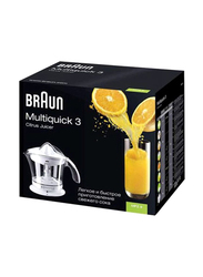 Braun 1L Citrus Press Juicer, 20W, MPZ 9, White/Clear