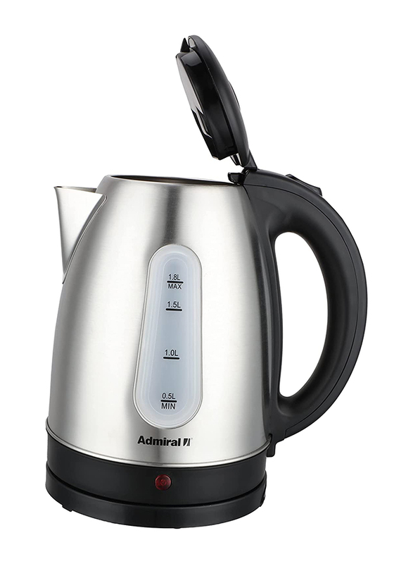 Admiral 1.7L Stainless Steel Electric Kettle, ADKT170GSS2, Black/Silver