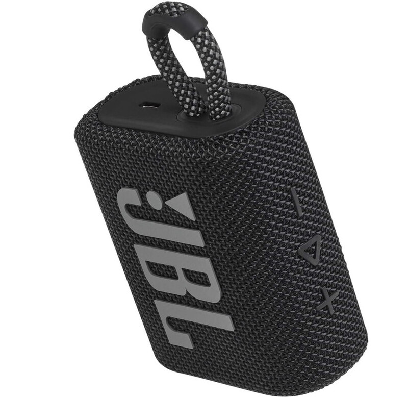 JBL Go 3 Portable Waterproof Speaker with Pro Sound, Powerful Audio, Punchy Bass, Ultra-Compact Size, Dustproof, Wireless Bluetooth Streaming, 5 Hours of Playtime - Black, JBLGO3BLK