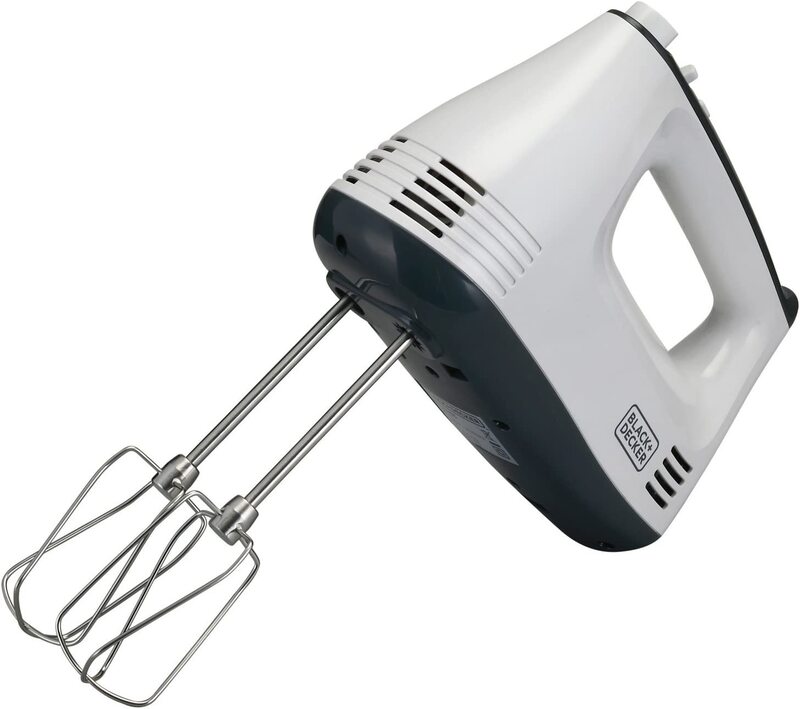 Black+Decker Hand Mixer, 300W, M350-B5, White/Grey