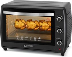 Black+Decker 70L Double Glass Multifunction Toaster Oven with Rotisserie, 2200W, TRO70RDG-B5, Black
