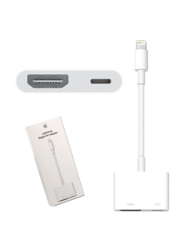 Apple Lightning to HDMI Digital AV Adapter, MD826, White