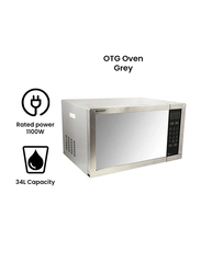 Sharp 34L 11 Power Levels Microwave Oven, 1100W, R-77AT-ST, Grey