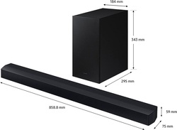 SAMSUNG 2.1CH Wireless Soundbar, with Dolby Atmos, Black, HW-C450/ZN