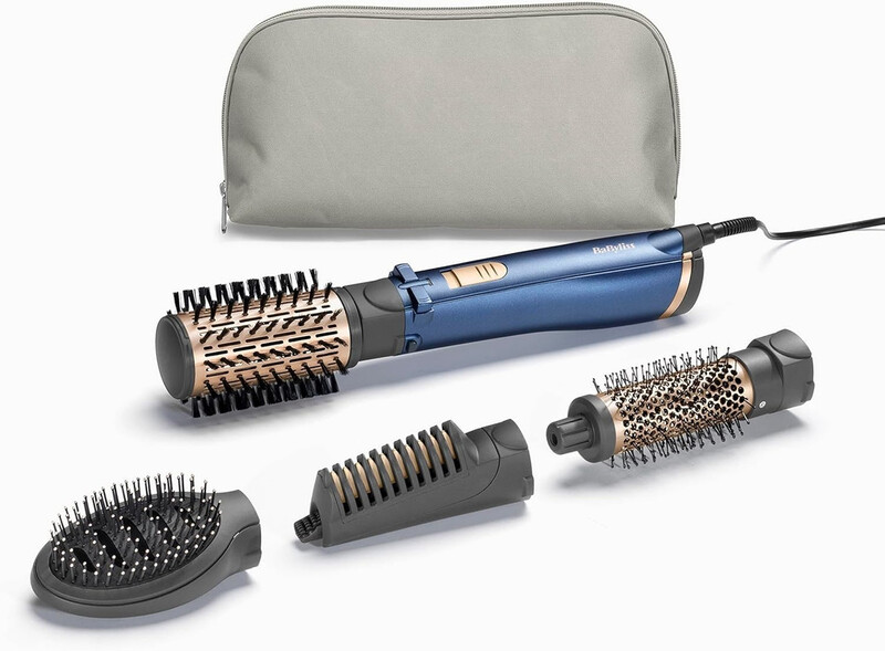 BaByliss Air Styler Pro 1000, 38mm Thermal Brush With 2,2m Swivel Cord, Rotating 50mm Soft Bristle Brush With 2 Heats Plus A Cool Setting lightweight Design & Salon-quality Results,AS965SDE(Blue)