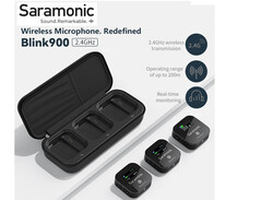 Saramonic Blink900 B2 2.4GHz Dual-Channel Wireless Microphone System Real-time Monitoring for DSLR Cameras, Camcorders, iPhone, Android Smartphones, and Tablets for TikTok YouTube Vlogging Interview