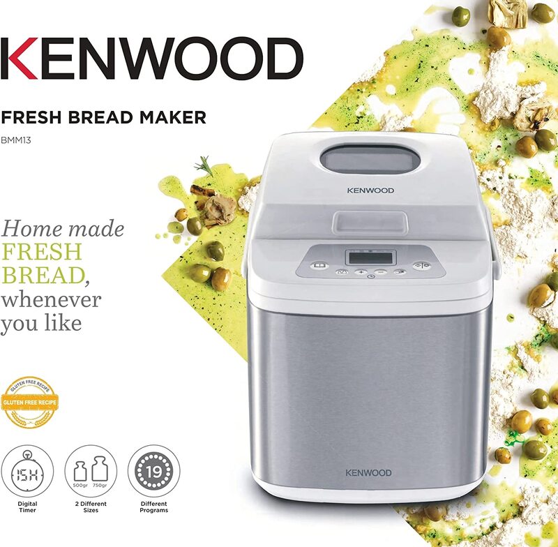 Kenwood 19 in 1 Multifunctional Bread Maker, BMM13.000WH, White/Silver