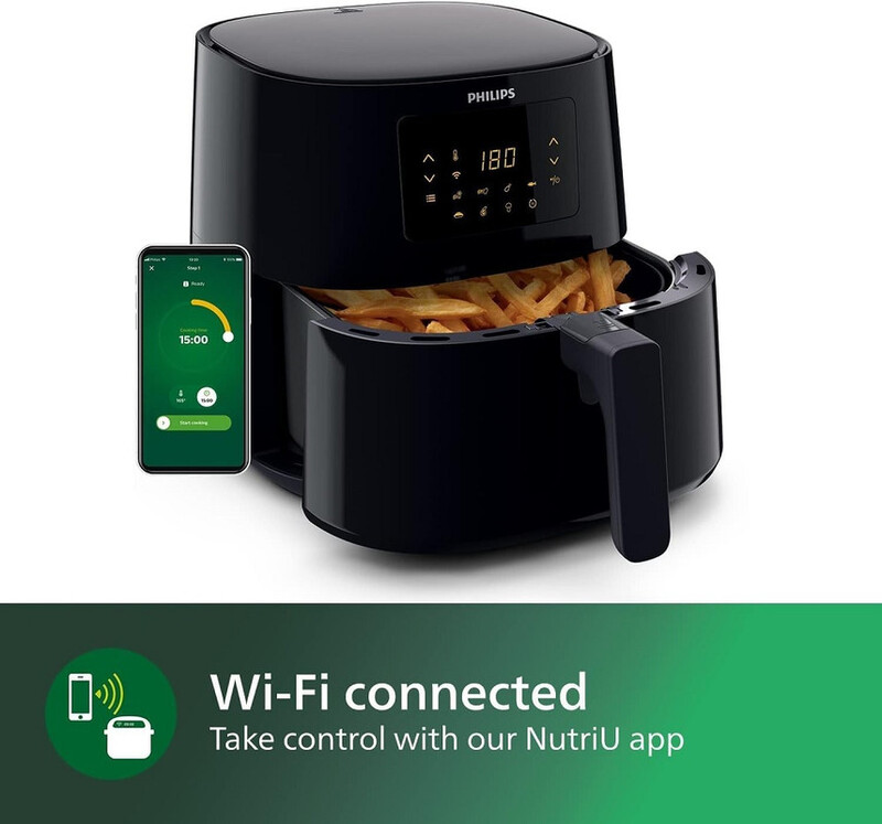 PHILIPS Digital XL Airfryer HD9280/90, 6.2 Ltr, (Wifi enabled), Touch Panel, 5000 Series XL (1.2kg), Rapid Air Technology