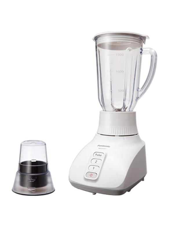 Panasonic 2-In-1 Jar Blender with Dry Mill Grinder, 450W, MX-GX1511WTZ, White/Clear