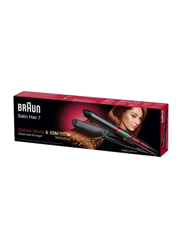 Braun Satin Hair Straightener with Colour Saver Technology, Black/Red