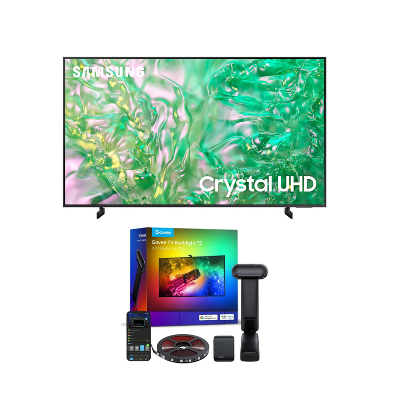 

Samsung 55" Crystal UHD DU 8000 4K Tizen OS Smart TV (2024) +Govee T2 Envisual TV Backlight, 55-65 Inches