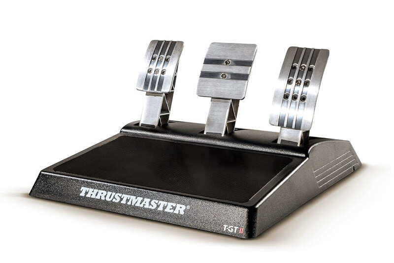 Thrustmaster T-GT II, Racing Wheel with Set of 3 Pedals, PS5, PS4, PC, Real-Time Force Feedback, Brushless 40-Watt Motor, Dual-Belt System, Magnetic Technology, Interchangeable Wheel