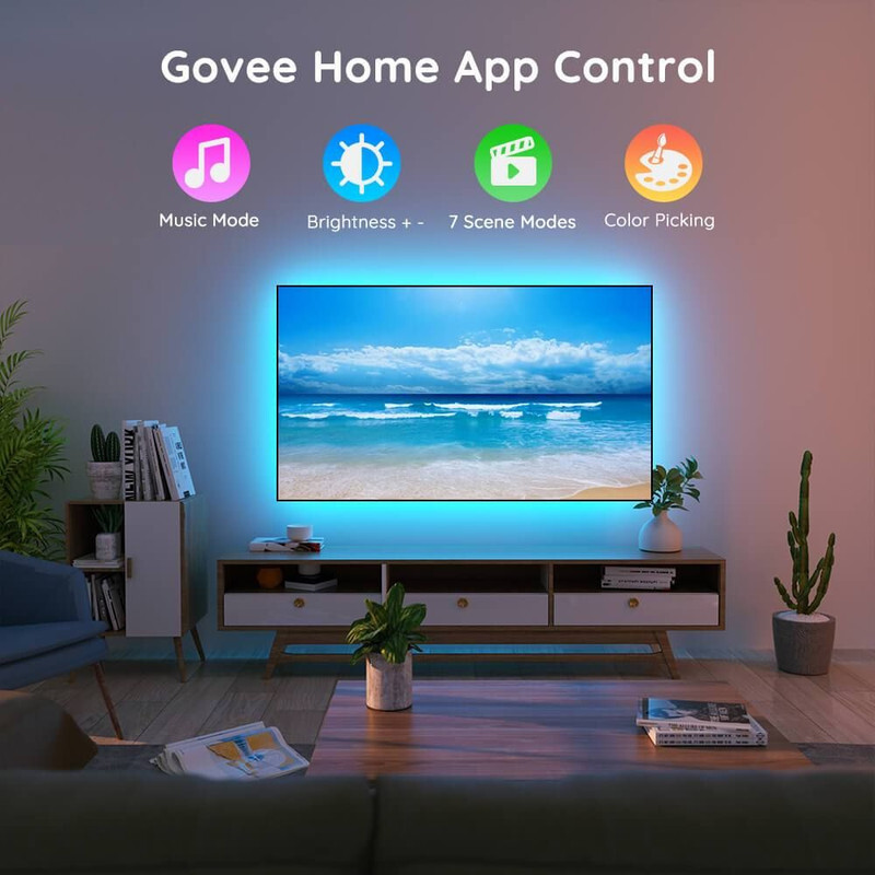 Govee TV LED Backlight, 10FT LED ( 3mTR) Lights for TV with App and Remote Control, Music Sync Bluetooth + Remote Control