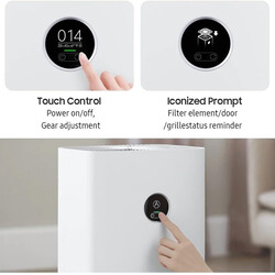 Xiaomi Smart Air Purifier 4 Pro App/Voice Control ,Suitable For Large Room Cleaner Global Version, 500 M3/H Pm Cadr, Oled Touch Screen Display - Mi Home App Works With Alexa White