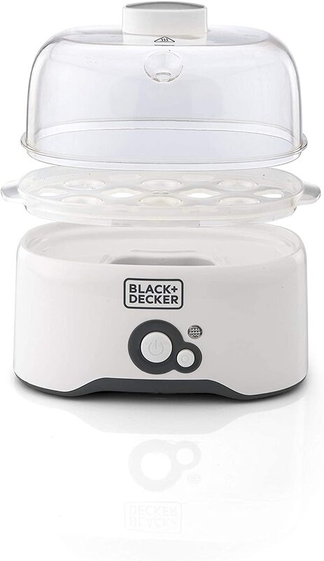 Black+Decker Egg Cooker with Cooking Rack, 280W, EG200-B5, White