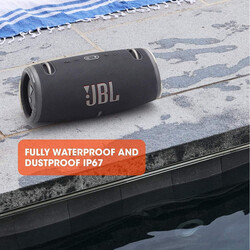 JBL Xtreme 3 Portable Waterproof Speaker with Massive JBL Original Pro Sound, Immersive Deep Bass, 15H Battery, Built-In Charger, PartyBoost Enabled, Easy-to-Carry Strap - Black, JBLXTREME3BLKUK