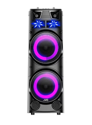 JVC Portable Bluetooth Party Speaker With Wireless Mic and Remote Control, XS-N7222PB, Black
