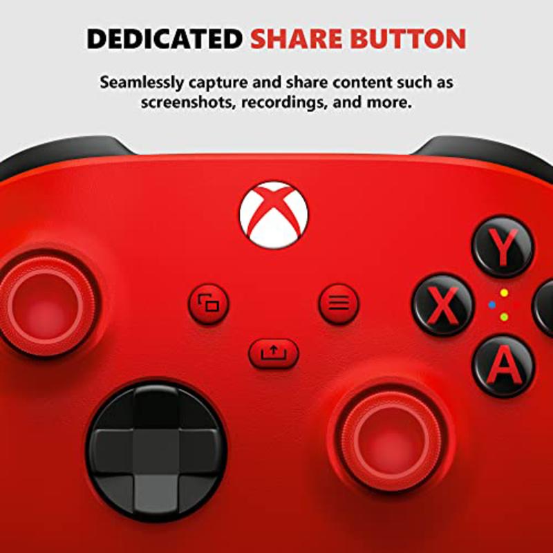 Xbox Wireless Controller for Xbox Series X/S, Xbox One, and Windows 10 Devices, Pulse Red