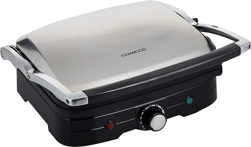 Kenwood Grill Panini Press with Variable Temperature, 1500W, HG369, Matte Silver