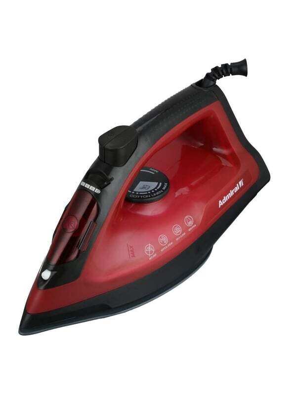 

Admiral 320ml Steam Iron with Non Stick & Mechanical Temperature Control, 2400W, ADSI2400P, Red