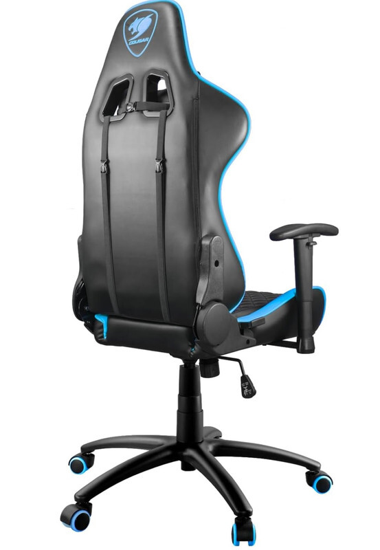 Cougar Gaming Chair Armor One, Steel-Frame, Breathable Pvc Leather, 180° Recliner System, 120Kg Weight Capacity, 2D Adjustable Arm-Rest, Steel 5-Star Base - Sky Blue,3MAOSNXB.0001