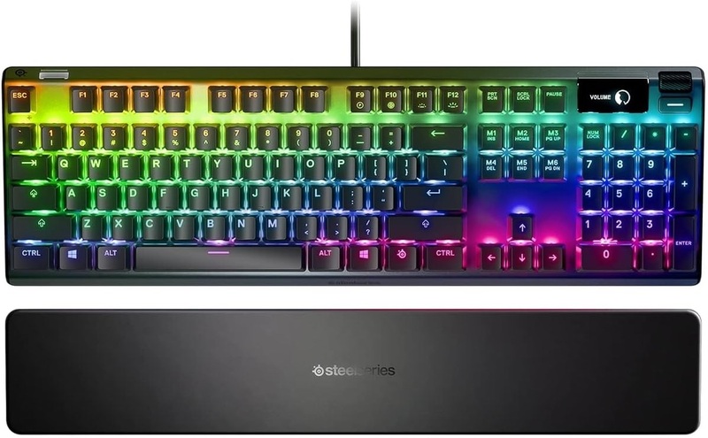 Steelseries Apex Pro Mechanical Gaming Keyboard AdjUStable Actuation Switches World'S Fastest Oled Display US Qwerty Layout (Ps4), Black
