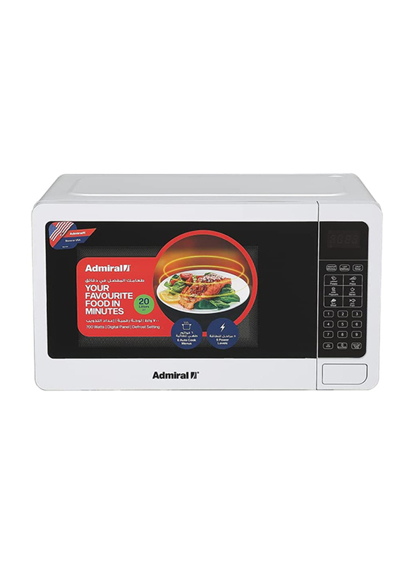 Admiral 20L Microwave Oven, 700W, ADMW20WSWP, White