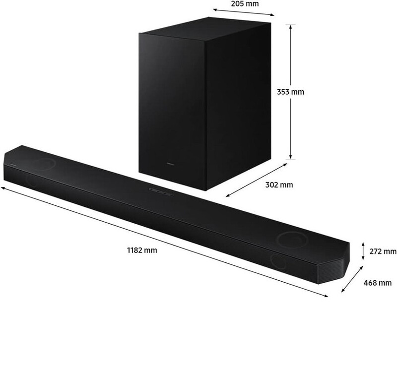 Samsung 3.1.2Ch Wireless Soundbar With Dolby Atmos/Dts:X 2 Up Firing Speakers In Built Subwoofer Bluetooth Connectivity - HW-Q700B