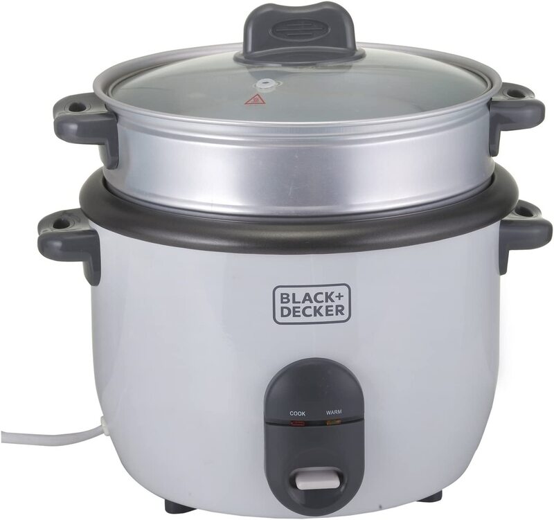 Black+Decker 1.8L Rice Cooker, 700W, RC1860-B5, White