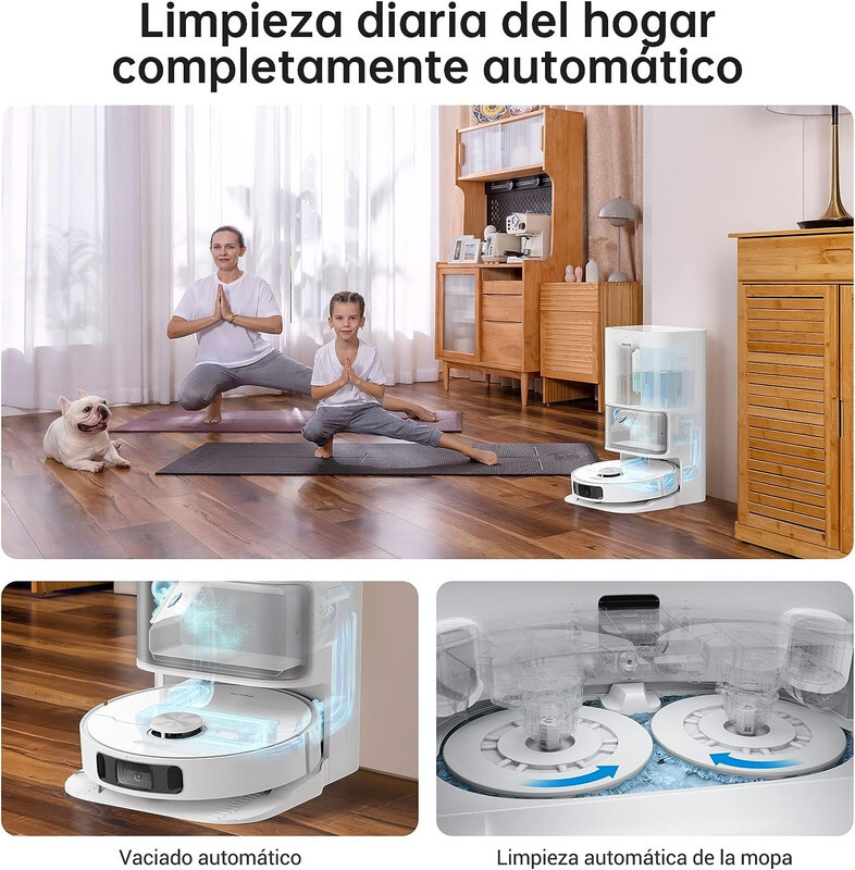 Dreame L10s Ultra Robot Vacuum Cleaner with Self-Cleaning Base (Dust Drain, Automatic Cleaning) AI 3D Obstacle Detection, 5300Pa, Pet Hair Mat, Battery 210m, WiFi/APP/Alexa