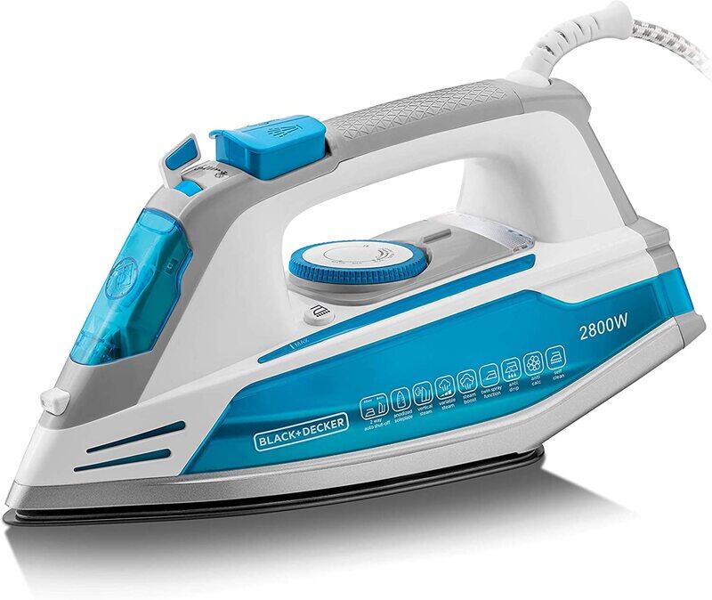 

Black+Decker 2 Way Auto Shut-Off Steam Iron, 2800W, X2800-B5, White/Blue