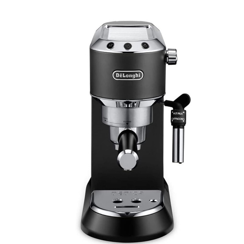 Delonghi Dedica Pump Espresso Manual Coffee Machine , Cappuccino, Latte Macchiato With Milk Frother , Thermo Block Heating System For Accurate Temperature , Easy To Clean , EC685.BK (Black)