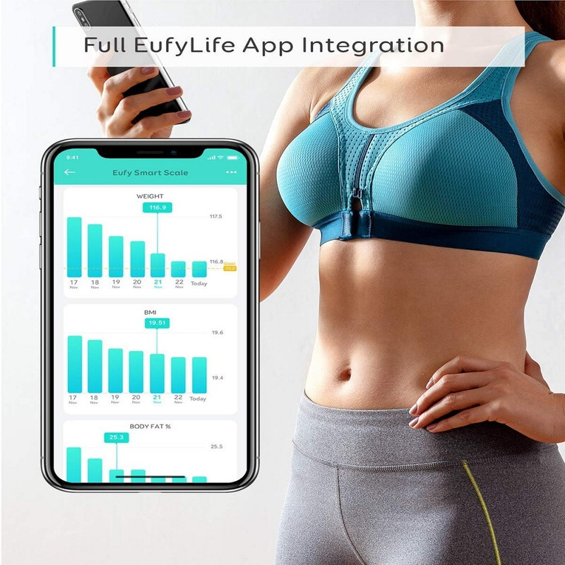 Eufy Smart Scale C1 with Bluetooth, Body Fat Scale, Wireless Digital Bathroom Scale, 15 Measurements, Weight,Body Fat,BMI, Fitness Body Composition Analysis, Black, lbs or kg
