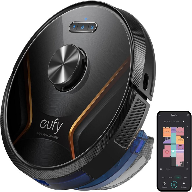 Eufy RoboVac X8 Hybrid Robot Vacuum Cleaner with Mop, iPath Laser Navigation, Twin-Turbine Technology Generates 2000Pa x2 Suction, AI. Map 2.0 Technology, Wi-Fi, Robotic Vacuum Cleaner for Pet Owners