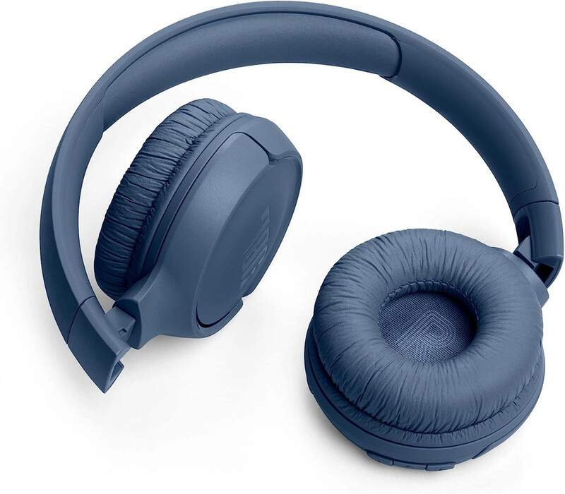 JBL Tune 520BT Wireless On-Ear Headphones, Pure Bass Sound, 57H Battery with Speed Charge, Hands-Free Call + Voice Aware, Multi-Point Connection, Lightweight and Foldable - Blue, JBLT520BTBLU