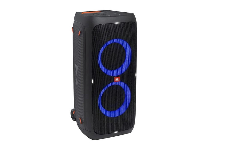 JBL PartyBox 310 Portable Party Speaker with Dazzling Lights and Powerful JBL Pro Sound, 18H Battery, Built-In Wheels, IPX4 Splashproof, SOund Effects, Karaoke Mode, USB Port - Black, JBLPARTYBOX310