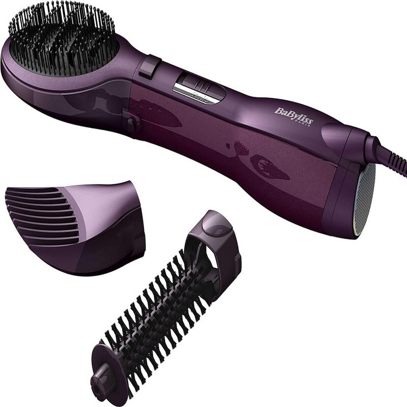 BaByliss The Paddle Air Brush Airstyler, High-Octane 1000W Pro Styling Brush, Adjustable 2 Speeds & Temperature Settings For Quick Dry, Ionic Function With 3 Attachments, AS115SDE (UAE Version)