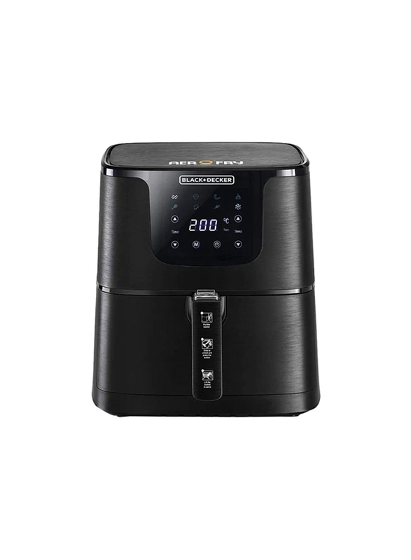 Black+Decker Digital Aerofry Air Fryer with Rapid Air Convection Technology, 1700W, AF700-B5, Black