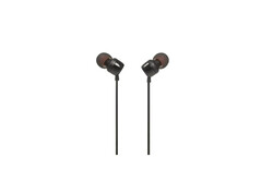 JBL Tune 110 Wired In-Ear Headphones, Deep and Powerful Pure Bass Sound, 1-Button Remote/Mic, Tangle-Free Flat Cable, Ultra Comfortable Fit - Black, JBLT110BLK