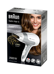 Braun Satin Hair Dryer, White/Grey