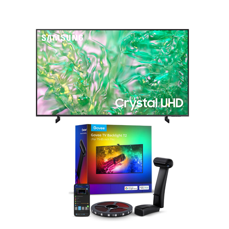 

Samsung 75" Crystal UHD DU8000 4K Tizen OS Smart TV (2024)+Govee T2 Envisual TV Backlight, 75-85 Inches