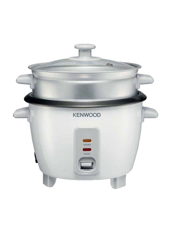 Kenwood 0.6L Non Stick Rice Cooker With Fade Proof Construction, 350W, RCM30.000WH, White/Silver