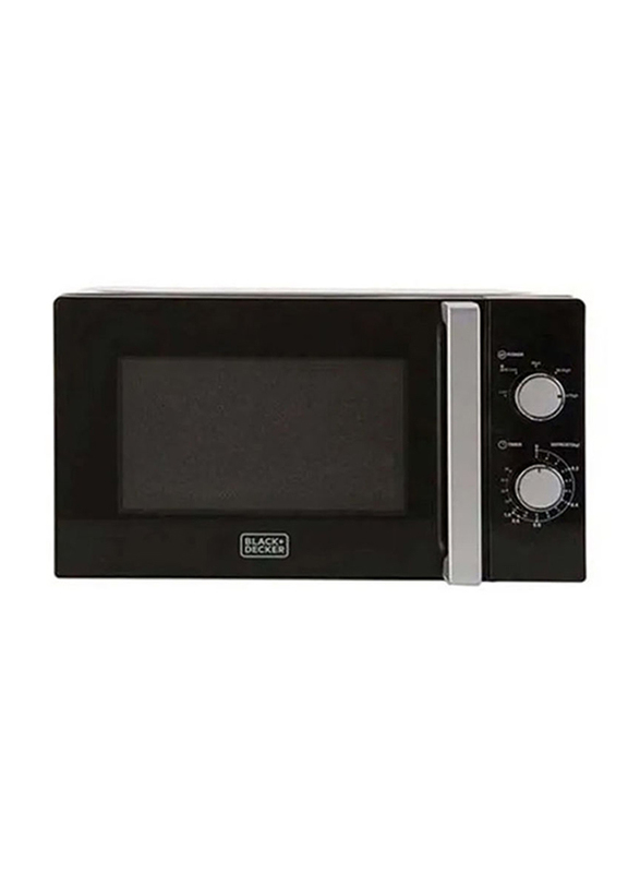 Black+Decker 20L Microwave Oven with Defrost Function, 700W, MZ2010P-B5, Black/Silver
