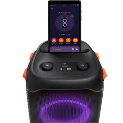 JBL Partybox 110 Portable Party Speaker, 160W Powerful Sound, Built-In Lights, Splashproof, Adjustable Bass, Immersive Audiovisual, 12H Battery, Mic/Guitar Input, USB Stream - Black, JBLPARTYBOX110