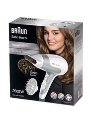 Braun Satin Hair 5 Power Perfection Dryer, White/Grey