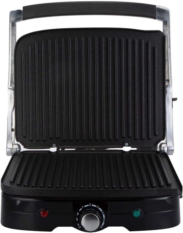 Kenwood Grill Panini Press with Variable Temperature, 1500W, HG367, Gloss Silver