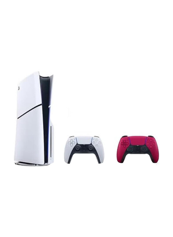 

Sony PlayStation 5 Slim Disc Console, 1TB, With 2 Controllers, International Version, White/Red